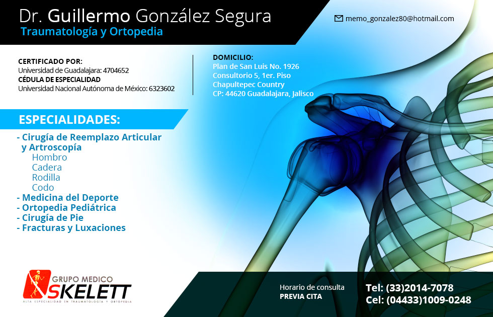 Dr. Guillermo González Segura ortopedista Traumatólogo Guadalajara Jalisco México