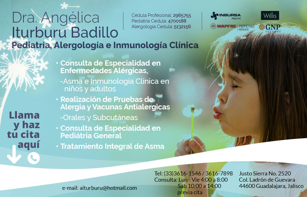 Pediatra Alergóloga Dra. Angélica Iturburu Badillo Guadalajara Jalisco México