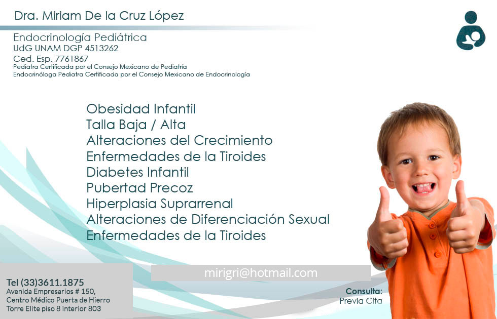 Dra. Miriam Gricelda De la Cruz López Pediatra Endocrinóloga Guadalajara Jalisco México