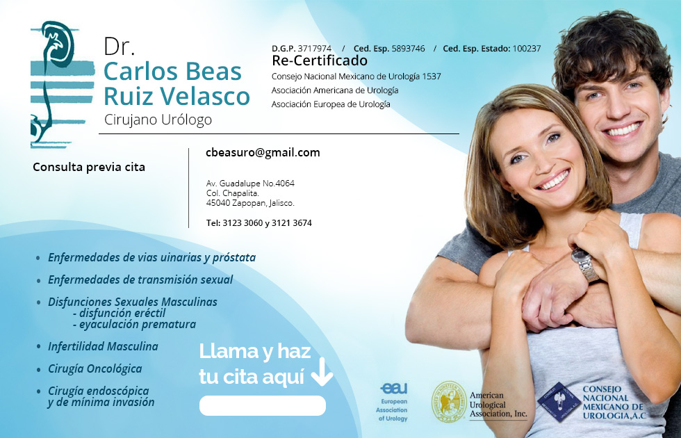 Dr. Carlos Beas Ruíz Velasco Cirujano Urólogo Guadalajara Jalisco México