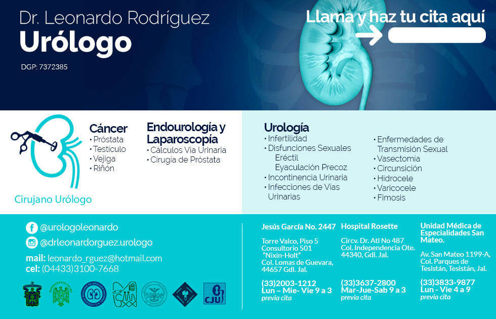 Dr. Leonardo Rodríguez López Urólogo Guadalajara Jalisco Mexico